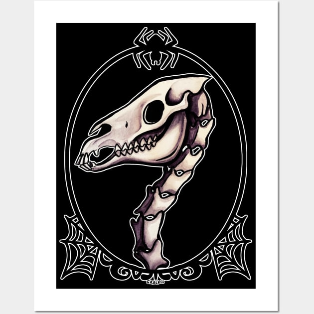 Horse Skull (Framed Version) Wall Art by Jan Grackle